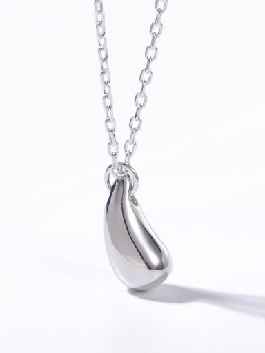 925 Sterling Silver Water Drop Minimalist Initials Necklace