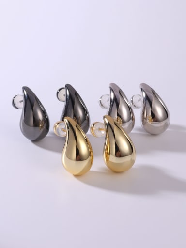 custom Brass Water Drop Minimalist Stud Earring