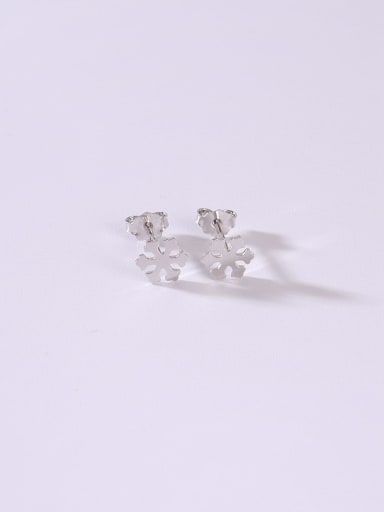 White 925 Sterling Silver Minimalist Stud Earring
