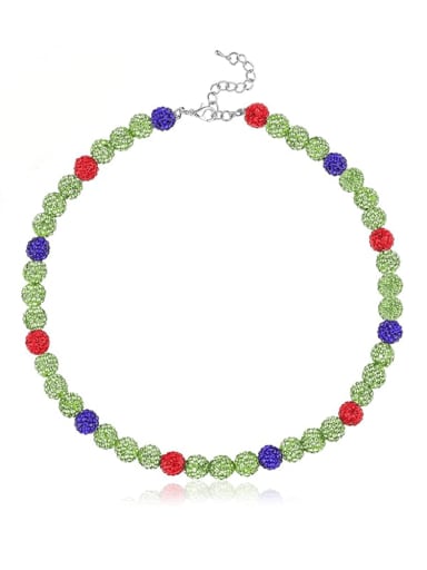 Color Brass Bead Ball Minimalist Cuban Necklace