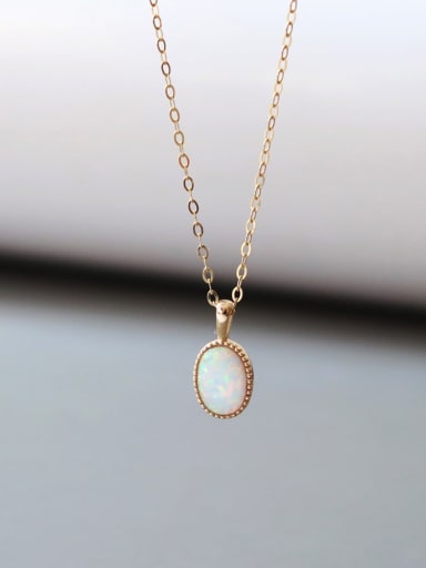 925 Sterling Silver Synthetic Opal White Minimalist Lariat Necklace