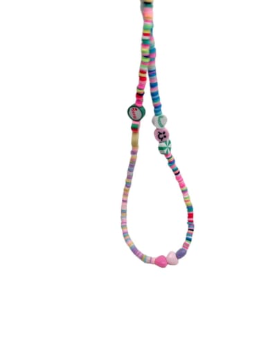 Stainless steel Glass beads Multi Color Minimalist Lariat Necklace