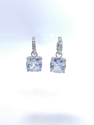 925 Sterling Silver High Carbon Diamond White Minimalist Drop Earring