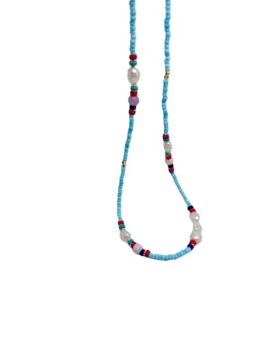 Stainless steel Bead Multi Color Minimalist Beaded Necklace