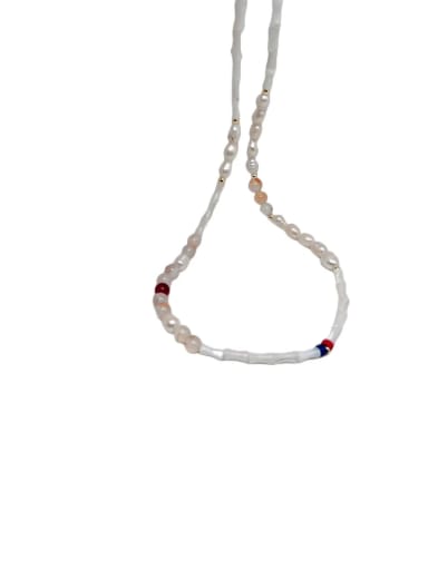 Stainless steel Freshwater Pearl Multi Color Minimalist Beaded Necklace