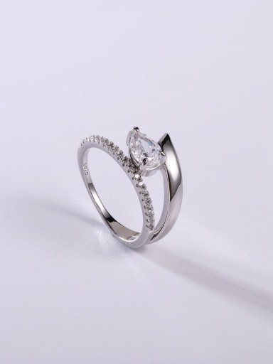 925 Sterling Silver High Carbon Diamond White Minimalist Band Ring