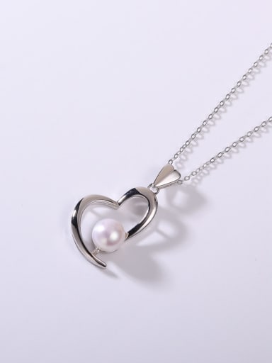 925 Sterling Silver Freshwater Pearl White Minimalist Lariat Necklace