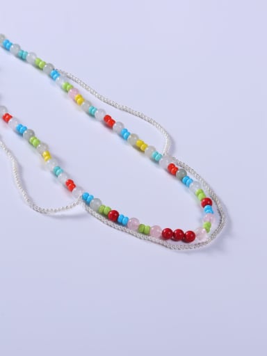 Stainless steel Shell Multi Color Minimalist Beaded Necklace