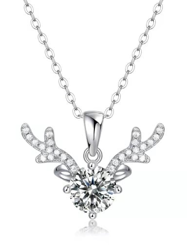925 Sterling Silver Moissanite White Dainty Link Necklace