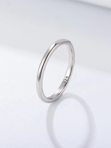 White 925 Sterling Silver Cubic Zirconia Minimalist Band Ring