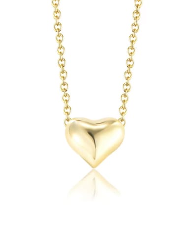 925 Sterling Silver Heart Minimalist Link Necklace