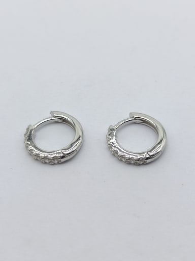 925 Sterling Silver Cubic Zirconia White Minimalist Huggie Earring