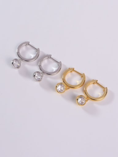925 Sterling Silver Cubic Zirconia White Dainty Clip Earring