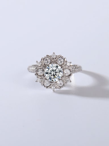 925 Sterling Silver Moissanite White Dainty Solitaire Ring