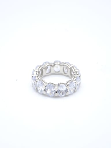 925 Sterling Silver Cubic Zirconia White Band Ring