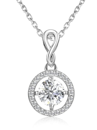 925 Sterling Silver Moissanite White Minimalist Link Necklace