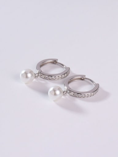 925 Sterling Silver Cubic Zirconia White Minimalist Drop Earring