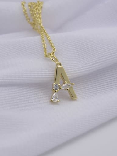 YellowA 925 Sterling Silver Cubic Zirconia White Letter Minimalist Initials Necklace