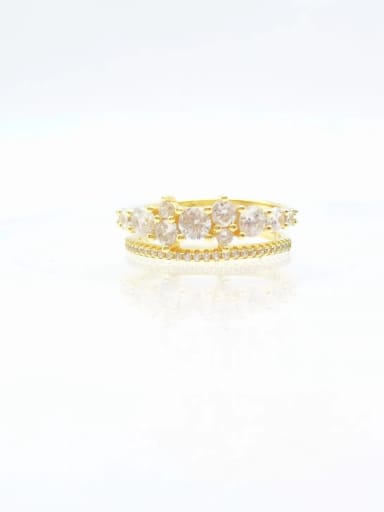 yellow 925 Sterling Silver Cubic Zirconia White Minimalist Band Ring