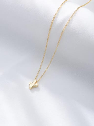 custom 925 Sterling Silver Cactus Minimalist Link Necklace