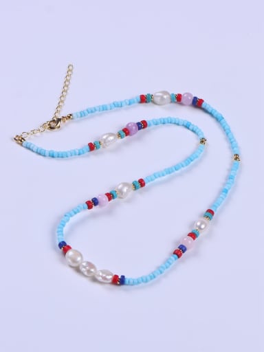 Stainless steel Bead Multi Color Minimalist Beaded Necklace