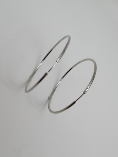 White 925 Sterling Silver Minimalist Hoop Earring