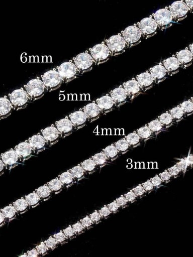 White2.0mm 16inch 925 Sterling Silver Moissanite White Minimalist Cuban Necklace