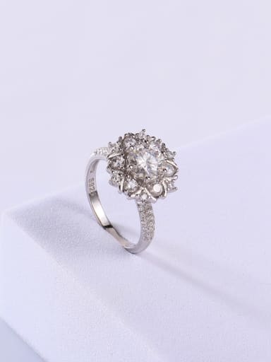 925 Sterling Silver Moissanite White Dainty Solitaire Ring