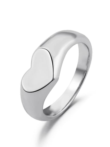 925 Sterling Silver Heart Minimalist Band Ring