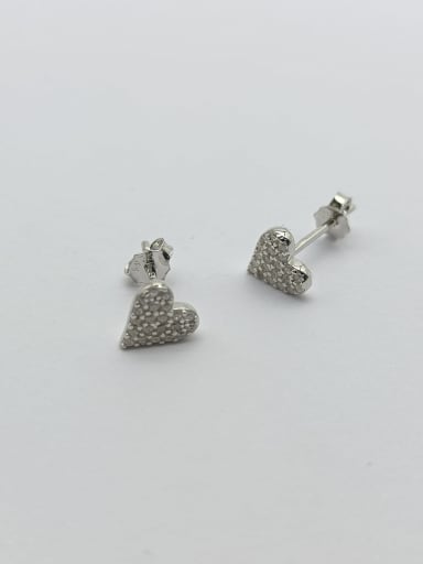 925 Sterling Silver Cubic Zirconia White Minimalist Stud Earring