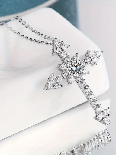 custom 925 Sterling Silver Moissanite White Minimalist Lariat Necklace