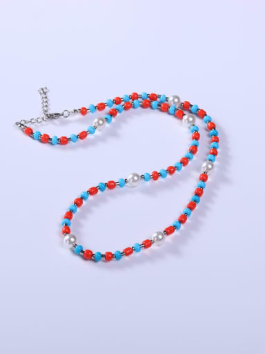 custom Stainless steel Shell Multi Color Minimalist Beaded Necklace
