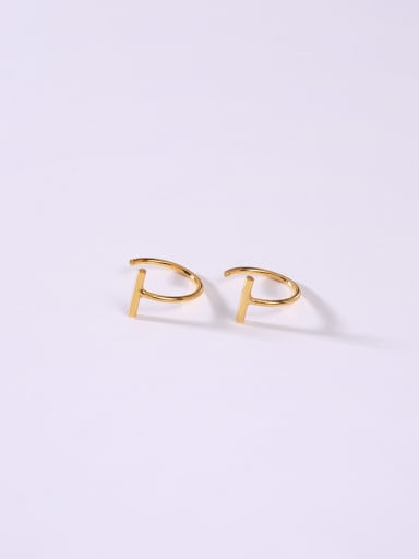 Yellow 925 Sterling Silver Minimalist Hook Earring
