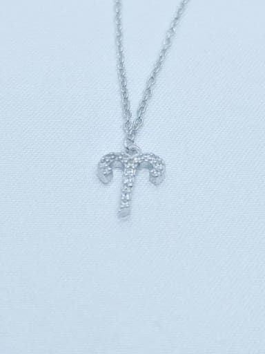 925 Sterling Silver Cubic Zirconia White Constellation Trend Initials Necklace
