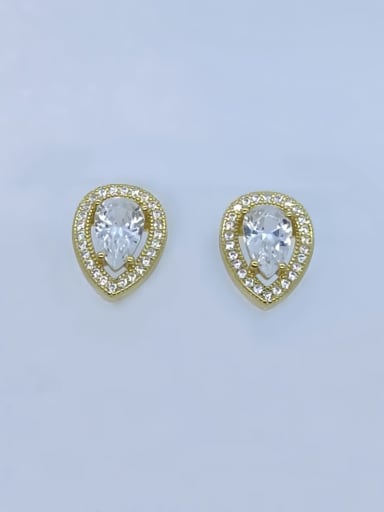925 Sterling Silver Cubic Zirconia Pear Shaped Classic Stud Earring