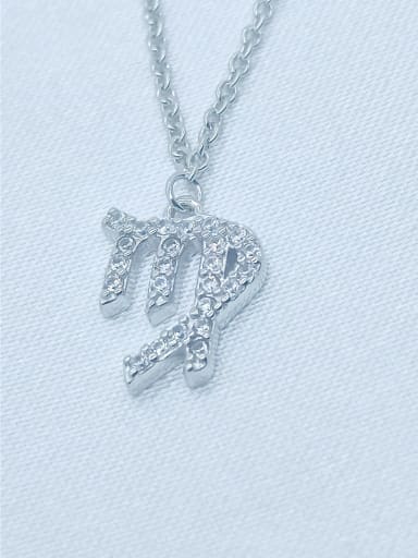 925 Sterling Silver Cubic Zirconia White Constellation Dainty Initials Necklace