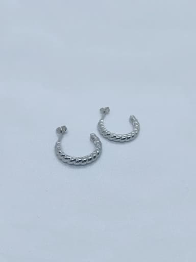White 925 Sterling Silver Hook Trend Stud Earring