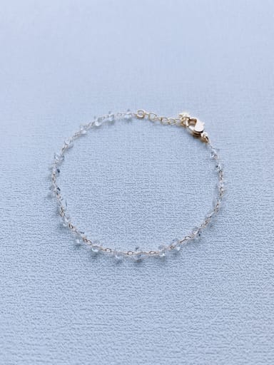 white Natural  Gemstone Crystal Beads Chain Handmade Beaded Bracelet