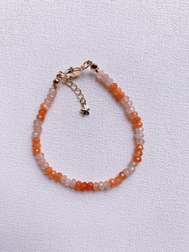 Color 4 Natural  Gemstone Crystal Beads Chain Handmade Beaded Bracelet