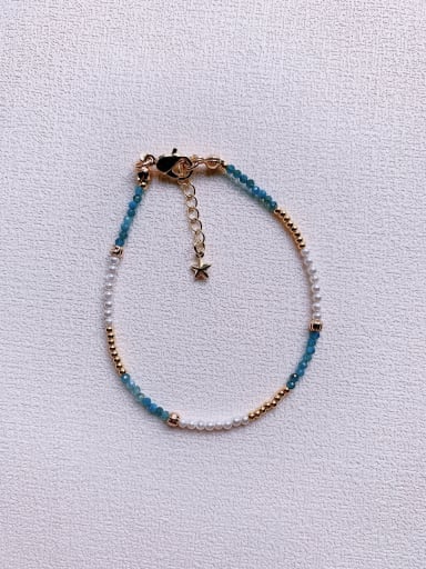 Natural  Gemstone Crystal Beads Chain Multi Color Handmade Beaded Bracelet