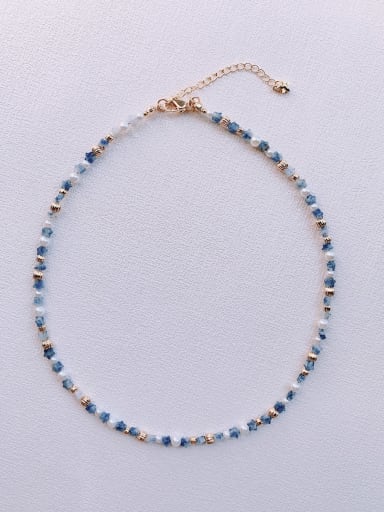 N-STPE-0020 Natural  Gemstone Crystal Beads Chain Handmade  Beaded Necklace