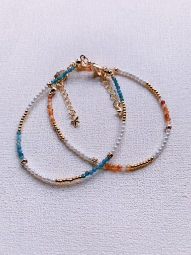 custom Natural  Gemstone Crystal Beads Chain Multi Color Handmade Beaded Bracelet