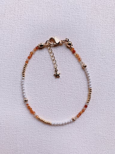 Natural  Gemstone Crystal Beads Chain Multi Color Handmade Beaded Bracelet