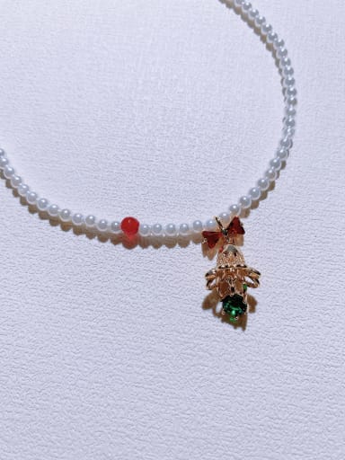 custom Natural  Gemstone Crystal Beads Chain Christmas Seris Beaded Necklace