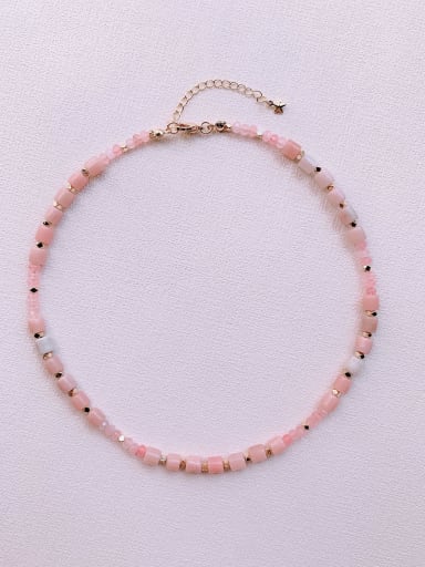 Natural  Gemstone Crystal Beads Chain Handmade Beaded Necklace