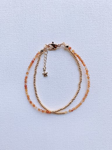 Natural  Gemstone Crystal Beads Chain  Handmade Beaded Bracelet