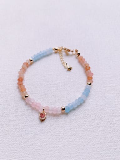 HNatural  Gemstone Crystal Beads Chain Handmade Beaded Bracelet