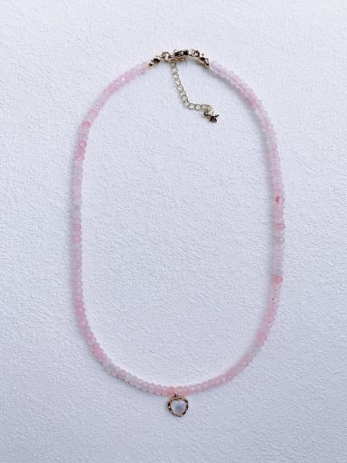 heart pendant N-DIY-006  Natural Gemstone Crystal   Chain Heart  Pendnat Minimalist  handmade  Beaded Necklace