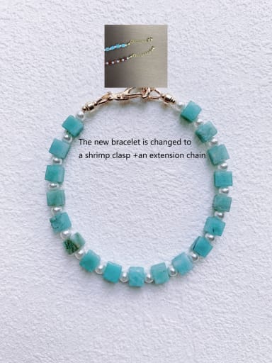 Natural  Gemstone Crystal Beads Chain  Minimalist Handmade Beaded Bracelet