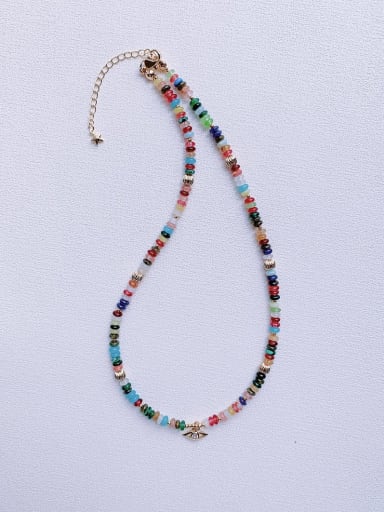 Natural Gemstone Crystal Beads Chain Handmade Necklace